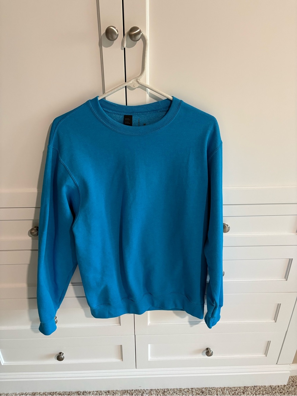 JustBlanks Men’s Neon Blue Fleece Crewneck